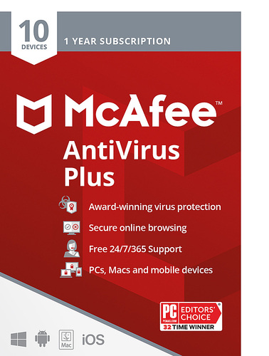 McAfee - AntiVirus Plus (10-Devices) (1-Year Subscription) - Android|Mac|Windows|iOS was $59.99 now $29.99 (50.0% off)