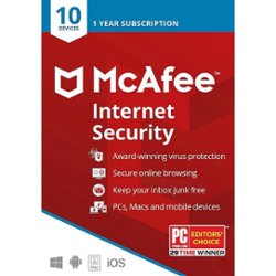 McAfee – Internet Security 10-Jahres-Abonnement (Gerät) und Windows, Mac OS, Apple iOS, Android – Front_Zoom