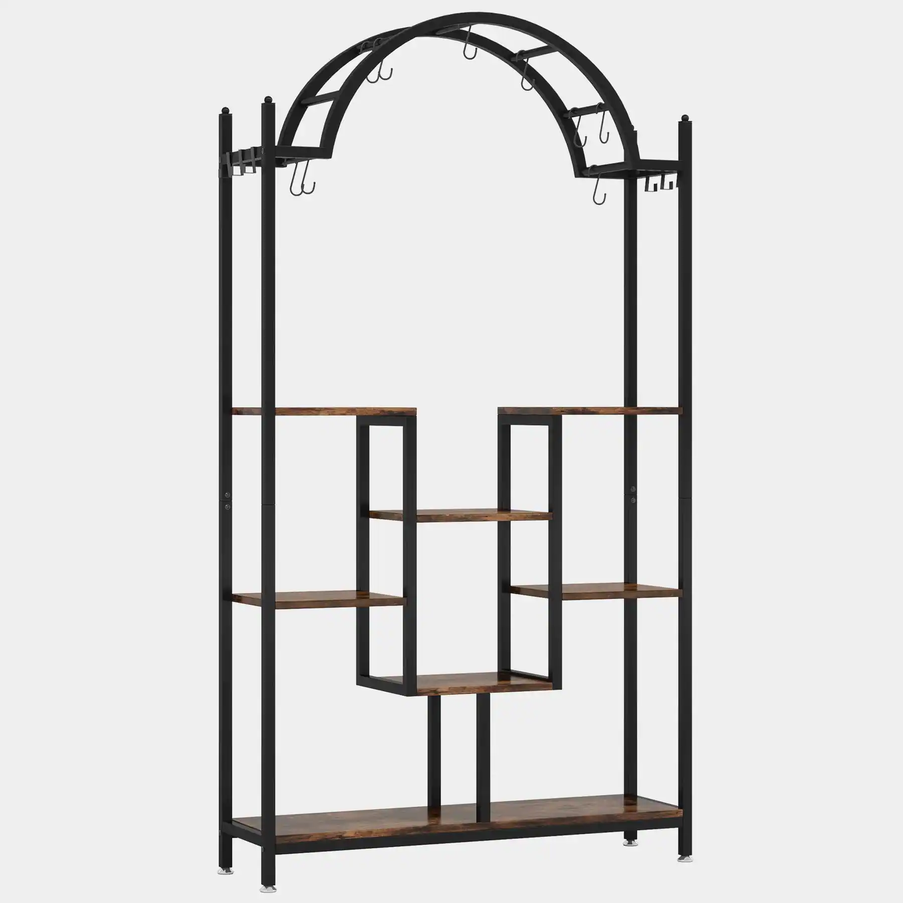 Alt View 3. Tribesigns - Office Storage Shelf, For Organizing and Displaying Items in Workspaces and Reception Areas - Gray Brown.