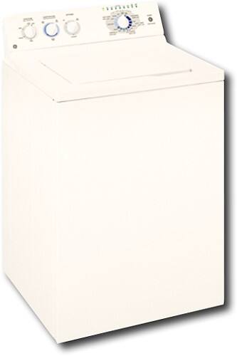 Angle Standard. GE - 3.2 Cu. Ft. 24-Cycle Super Plus Capacity Washer - Bisque-on-Bisque.
