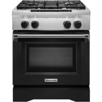 KitchenAid - 4.1 Cu. Ft. Self-Cleaning Freestanding Dual Fuel Convection Range - Imperial Black - Front_Zoom