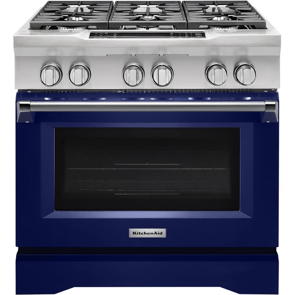 Front. KitchenAid - 5.1 Cu. Ft. Self-Cleaning Freestanding Dual Fuel Convection Range.