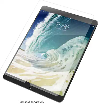 Front. ZAGG - InvisibleShield Glass+ Tempered Glass Screen Protector for Apple® iPad® Pro 10.5" - Clear.