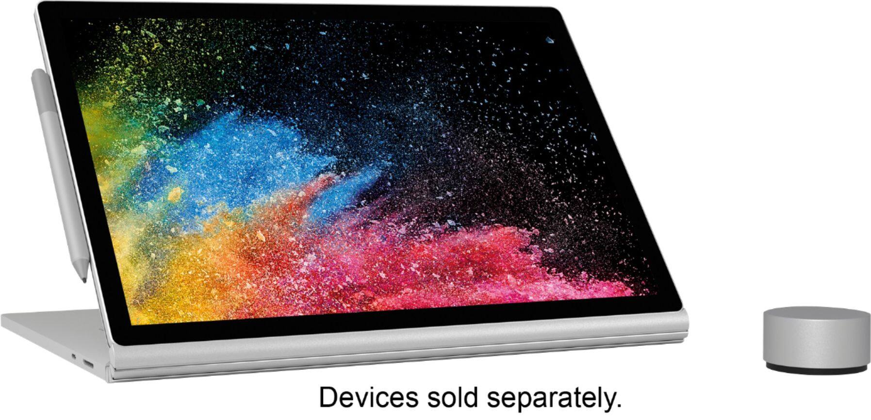 Alt View 4. Microsoft - Surface Book 2 - 15" Touch-Screen PixelSense™ - 2-in-1 Laptop - Intel Core i7 - 16GB Memory - 256GB SSD - Silver.