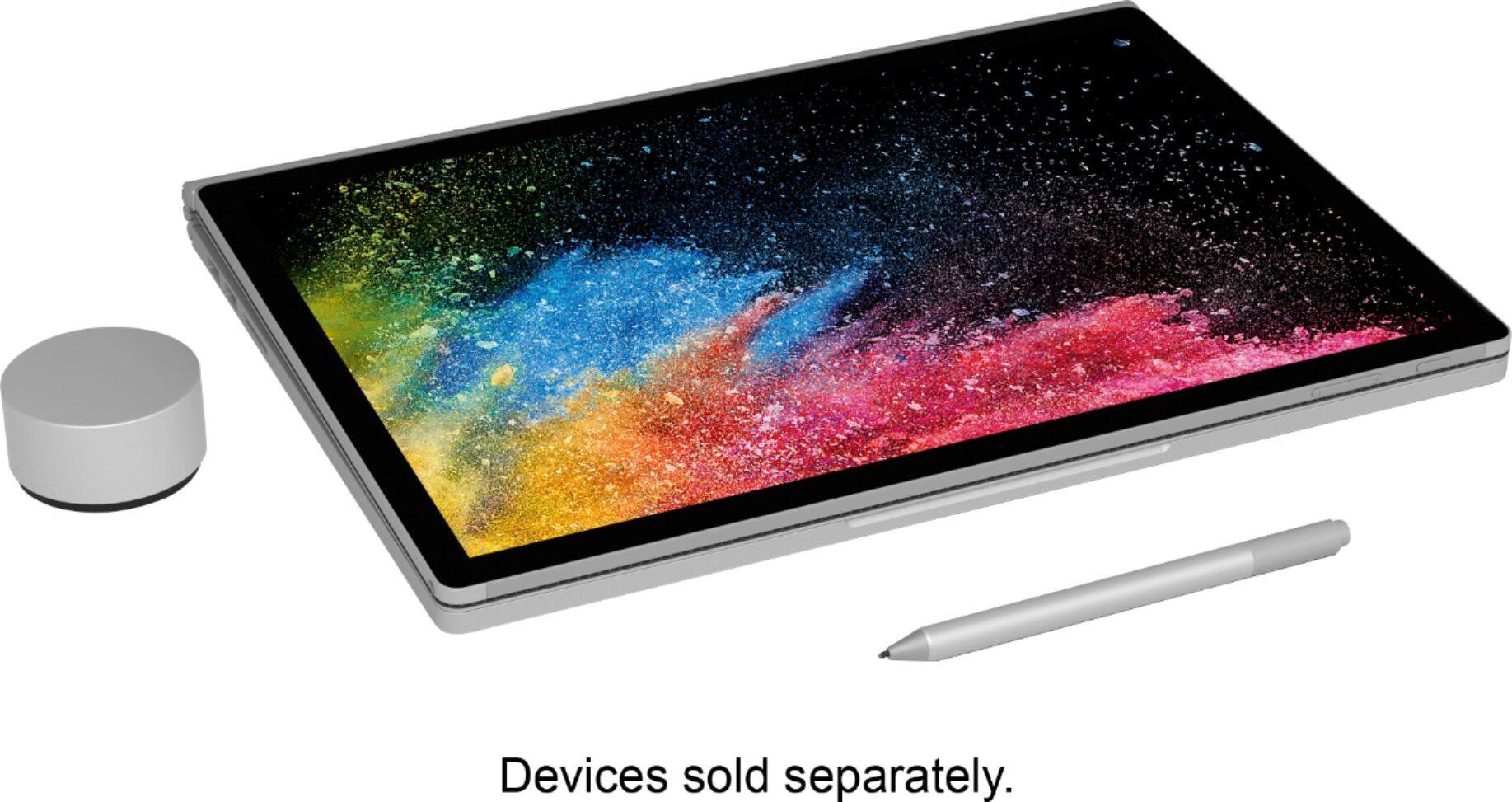Alt View 7. Microsoft - Surface Book 2 - 15" Touch-Screen PixelSense™ - 2-in-1 Laptop - Intel Core i7 - 16GB Memory - 256GB SSD - Silver.