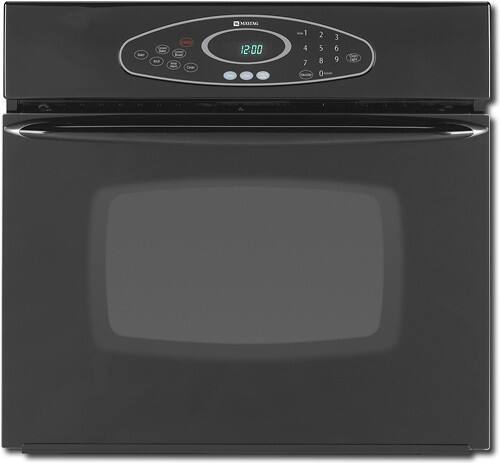 Front Standard. Maytag - 27" Built-In Single Electric Convection Wall Oven - Black.