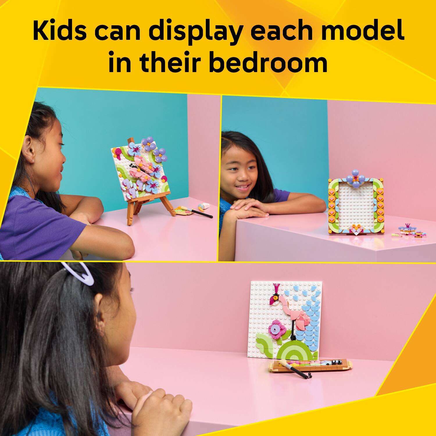 Kids can display each model in their bedroom
