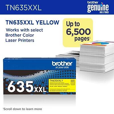 TN635XXL brother genuine INX & TONER TN635XXL YELLOW Up to 6,500 pages Works with select Brother Color Laser Printers TN635XXL 635x XXL 4500 'Scroll down to learn more