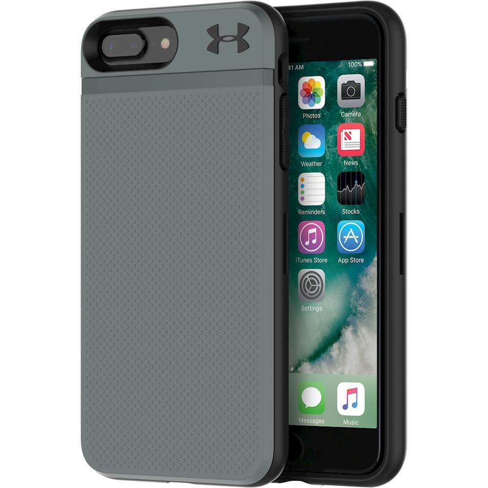 ua protect stash case for apple iphone 7 plus and 8 plus - graphite/black