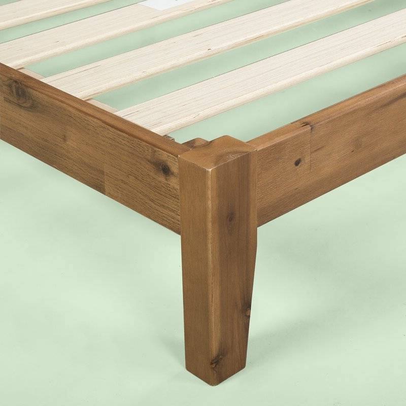 Back. Hivvago - King size Modern Wood Platform Bed Frame with Headboard in Medium Brown - Brown.