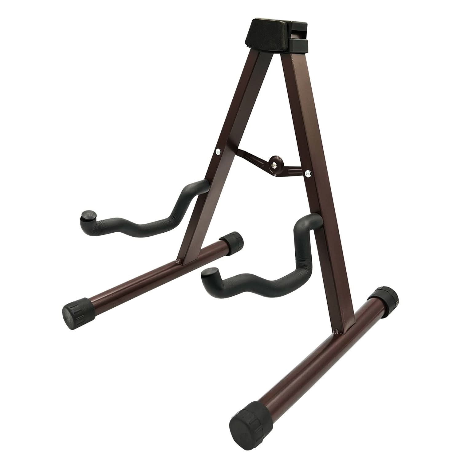 5 CORE - Guitar Stand A Frame w Foam Arm Support Acoustic Bass - Brown