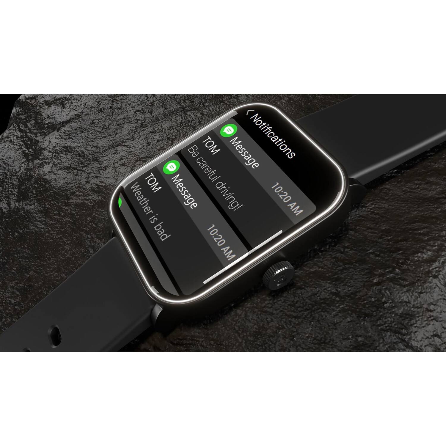 Be careful driving!  
TOM Message Notifications  
Weather is bad  
10:20 AM  
TOM Message  
10:20 AM