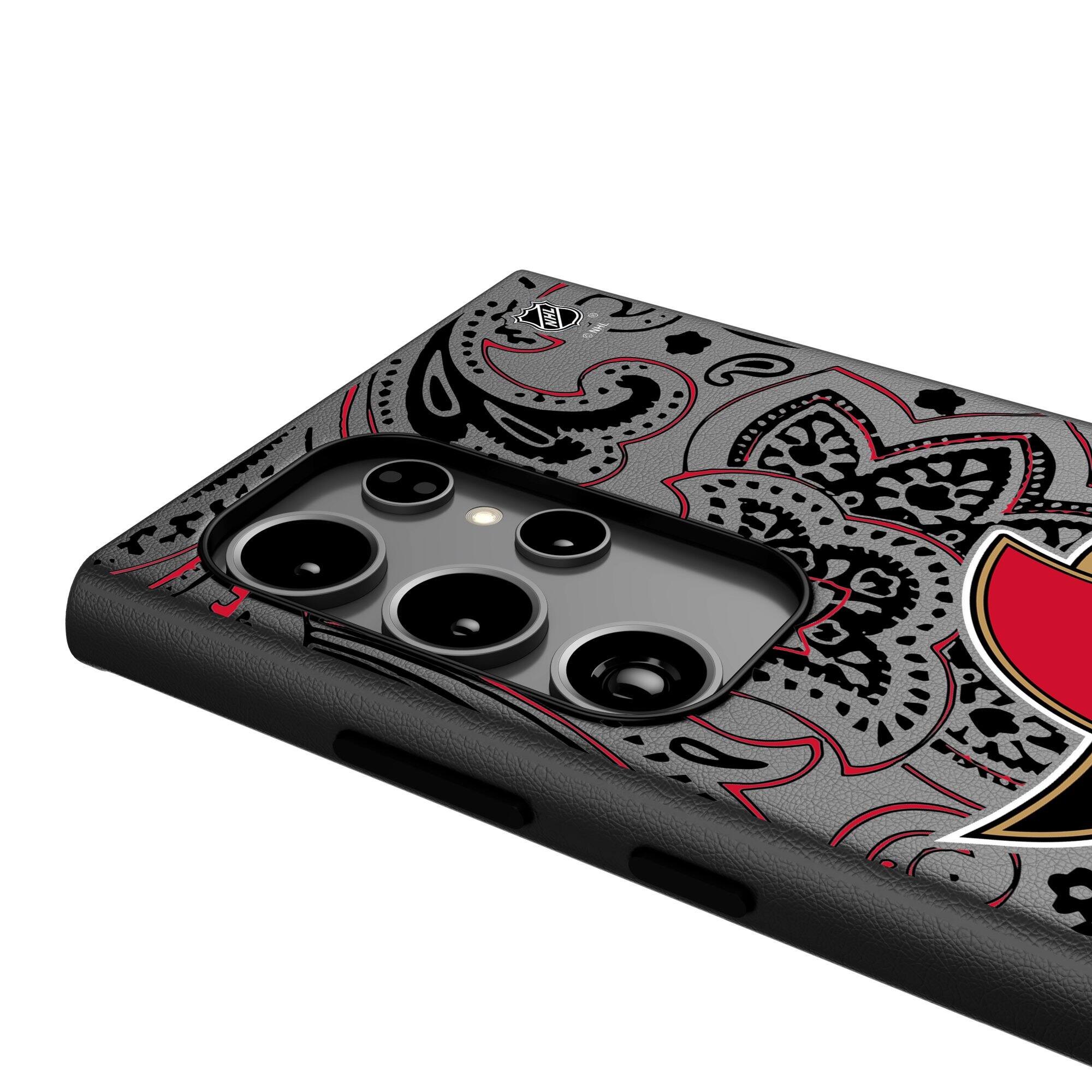 Alt View 3. Keyscaper - Ottawa Senators Paisley Galaxy Magnetic Bump Case - S25 - Black.