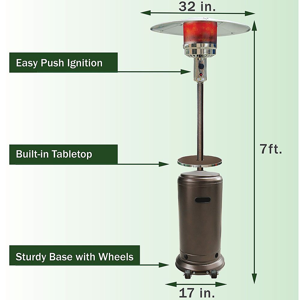 Angle View: AZ Patio Heaters Outdoor Patio Heater in Hammered Bronze