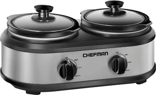 CHEFMAN - 2.5-Quart Slow Cooker - Stainless Steel/Black