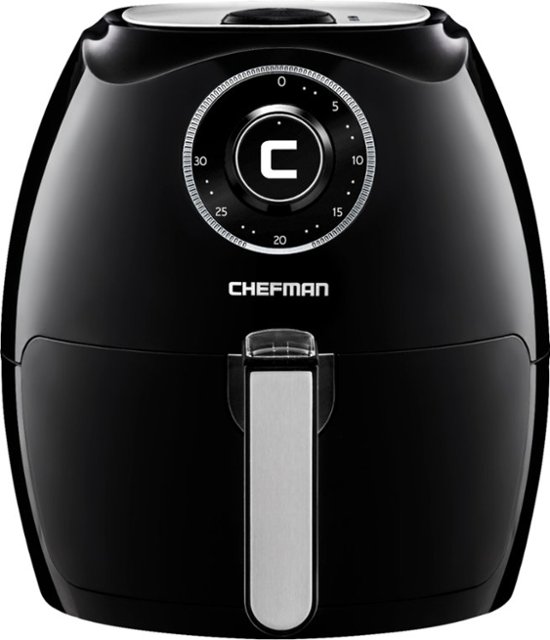 CHEFMAN - 5.5L Analog Air Fryer - Black - Front_Zoom