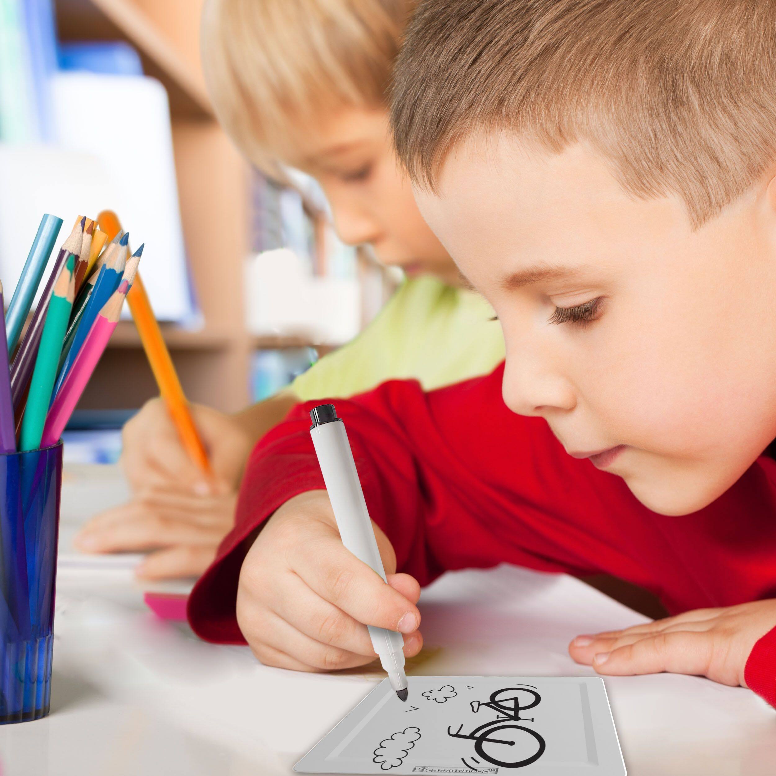 Alt View 5. PicassoTiles - PicassoTiles 13 PC  Whiteboard, Pens, Magnetic Tiles, Magnetic Building Blocks for Kids 3+.