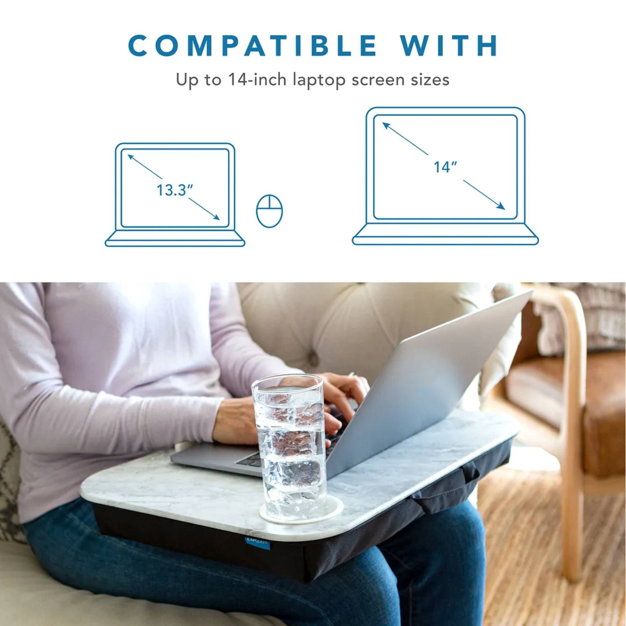 Compatible with up to 14-inch laptop screen sizes, including 13.3" and 14".