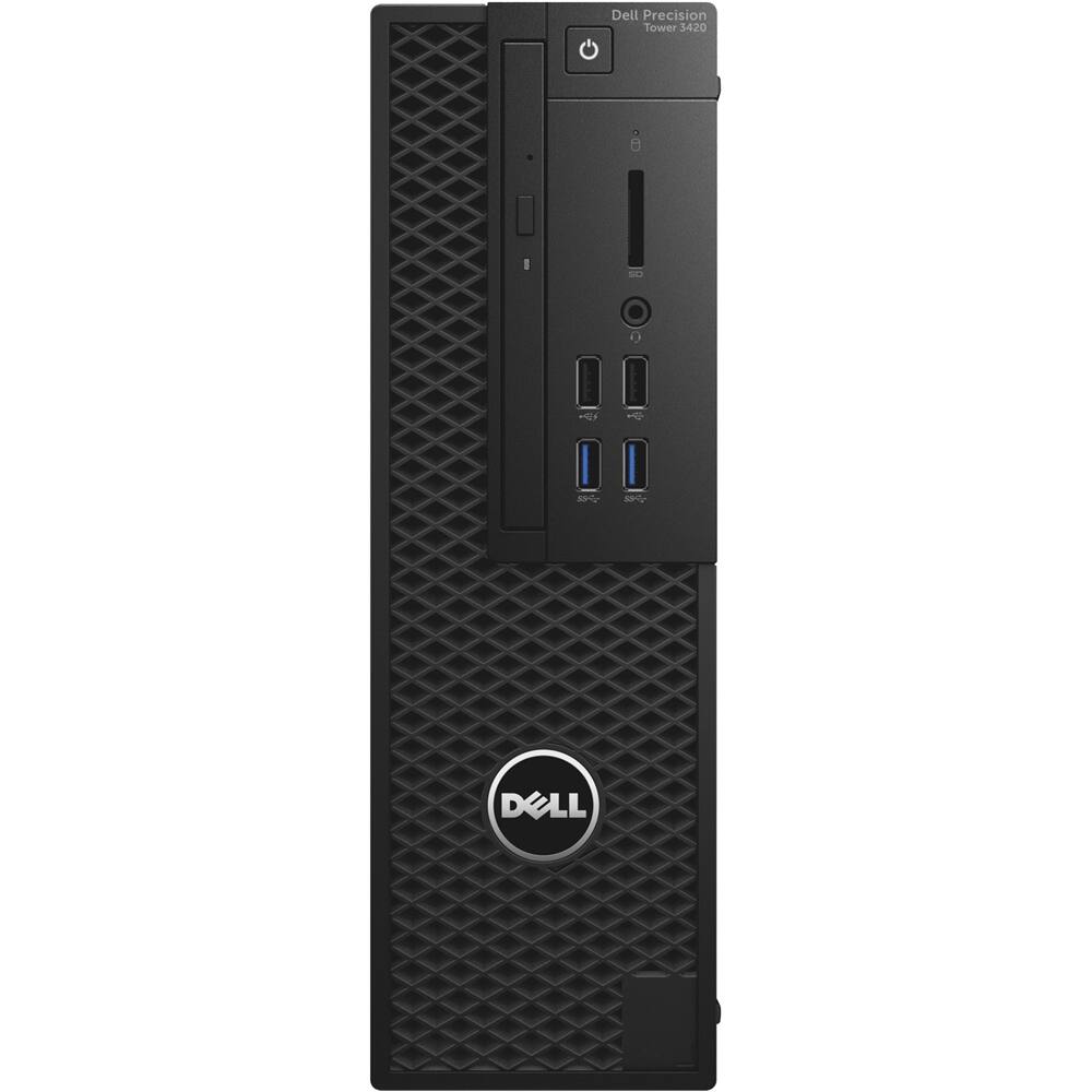 Front. Dell - Precision Tower Desktop - Intel Xeon - 16GB Memory - 256GB Solid State Drive - Black.