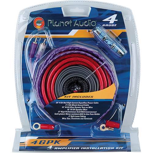 Front. Planet Audio - 4-Gauge Amplifier Installation Kit for Most Vehicles - Multi.