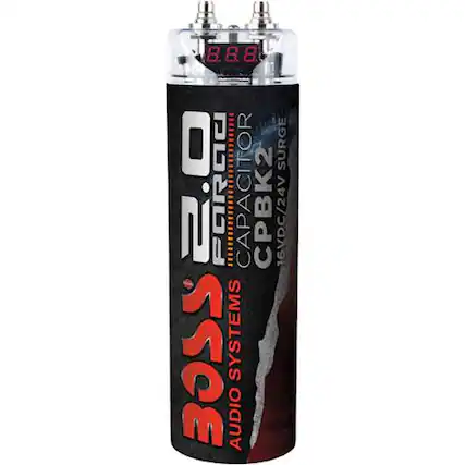 Front. BOSS Audio - 2.0-Farad Capacitor.