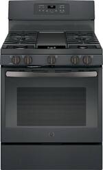 GE - 5.0 Cu. Ft. Freestanding Gas Convection Range - Black Slate - Front_Standard