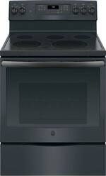 GE - 5.3 Cu. Ft. Freestanding Electric Convection Range - Black Slate - Front_Standard