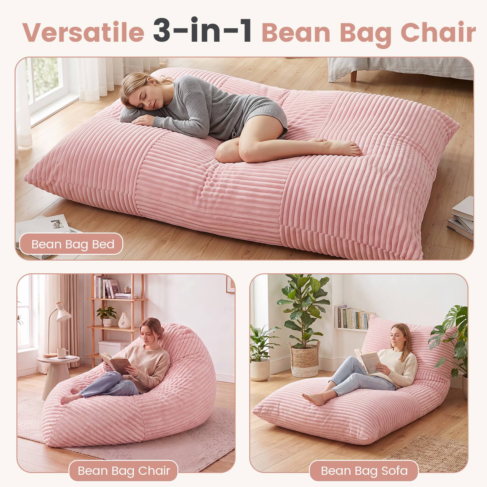 Versatile 3-in-1 Bean Bag Chair

Bean Bag Bed

Bean Bag Chair

Bean Bag Sofa