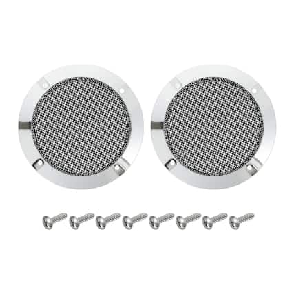 Front. Unique Bargains - 2pcs 4″ Metal Speaker Grill Mesh with Silver ABS Frame for Home/Car Audio Replacement - Black.