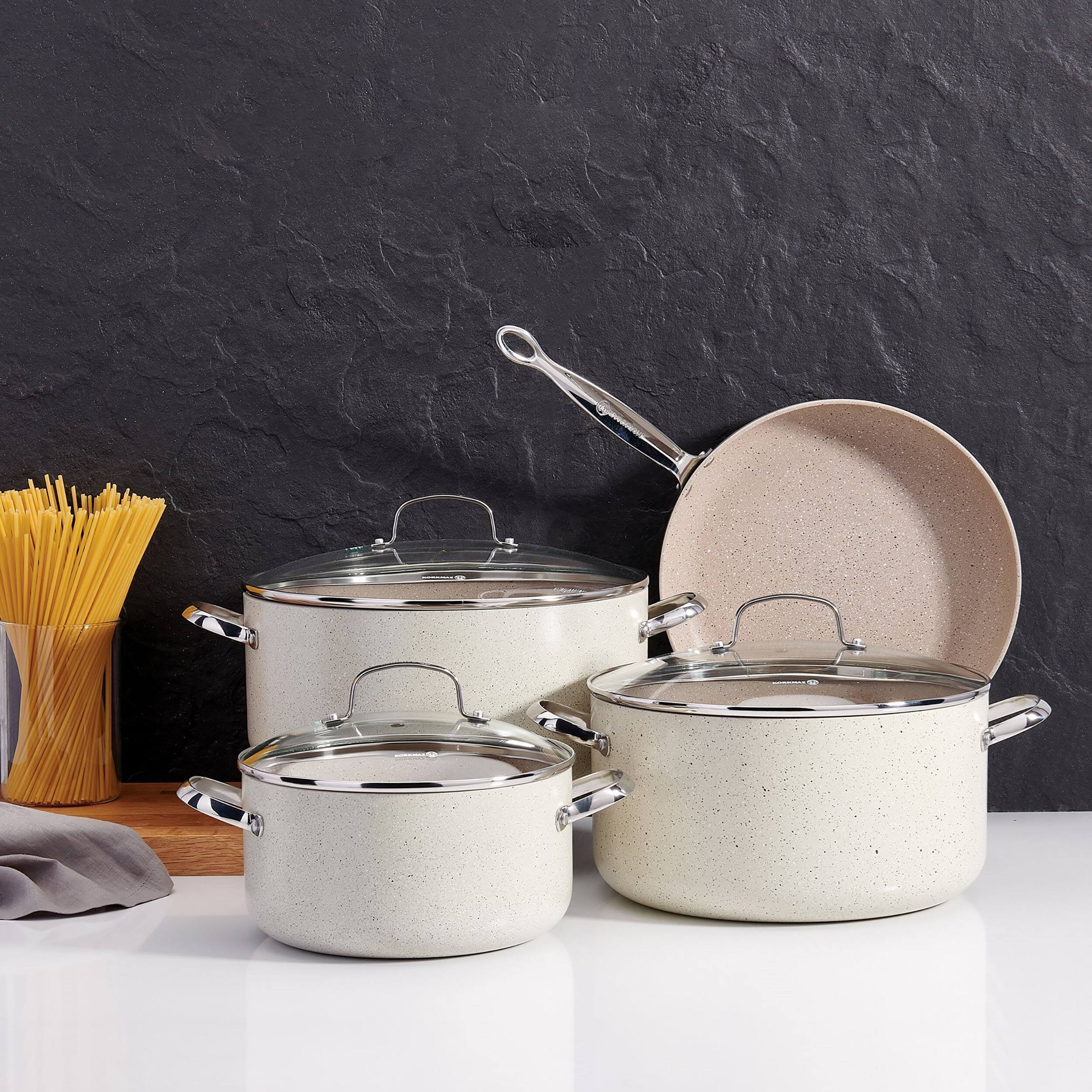 Alt View 4. Korkmaz - Korkmaz Granita 8 Liter Aluminum Nonstick Casserole with Lid in Tan - Tan.