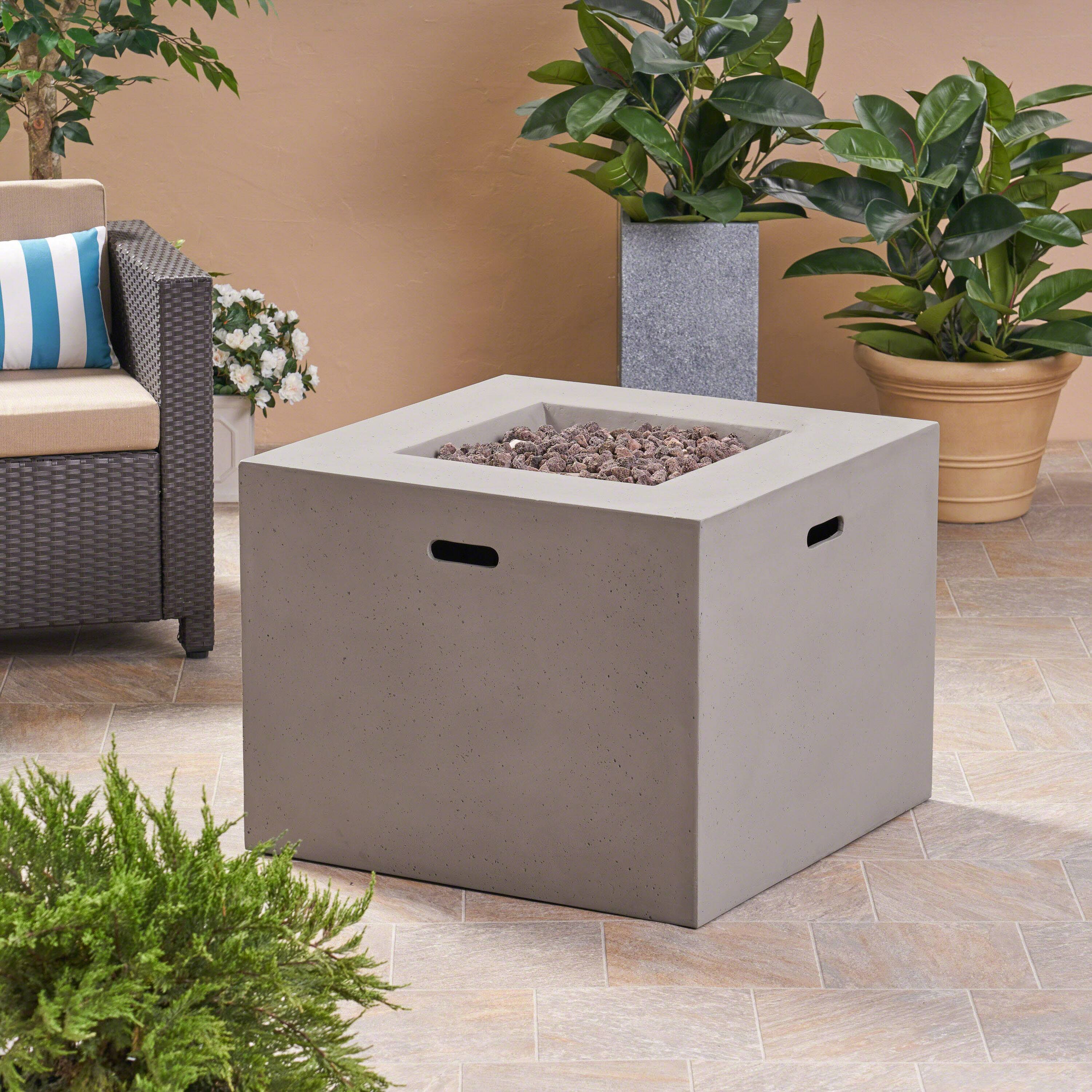 Alt View 1. APRILSOUL - AIDAN 31 inch SQUARE FIRE PIT 40000 BTU - LIGHT GREY.