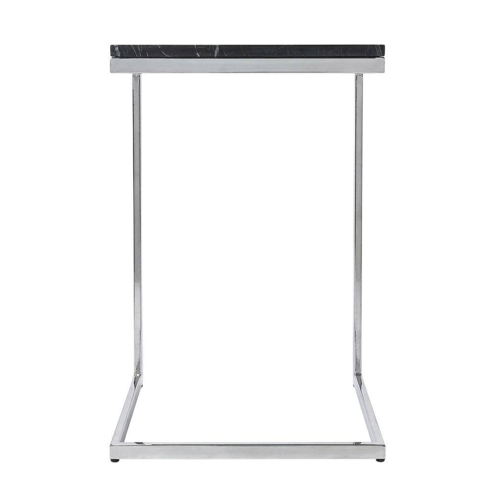 Left. Starlight Canyon Home - Square Metal End Table, Modern Contemporary Accent Side Table for Living Room - Black,Silver.