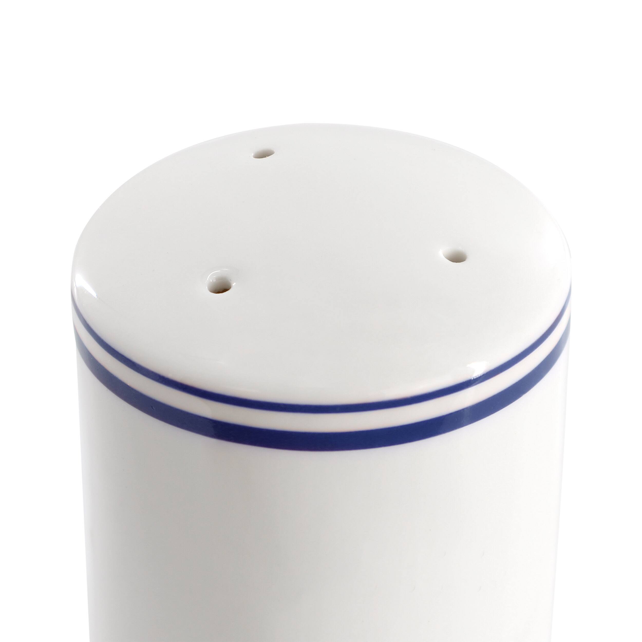 Alt View 2. Sur La Table - Sur La Table Le Marais Fine Ceramic Salt and Pepper Shaker Set in Marine - White.