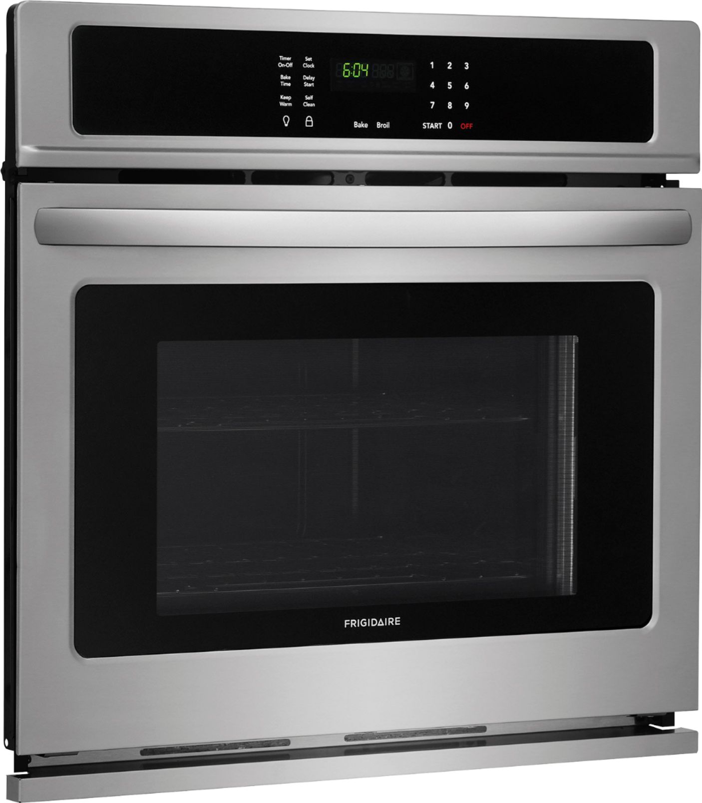 Angle View: Frigidaire - 27" Built-In Single Electric Wall Oven - Stainless steel