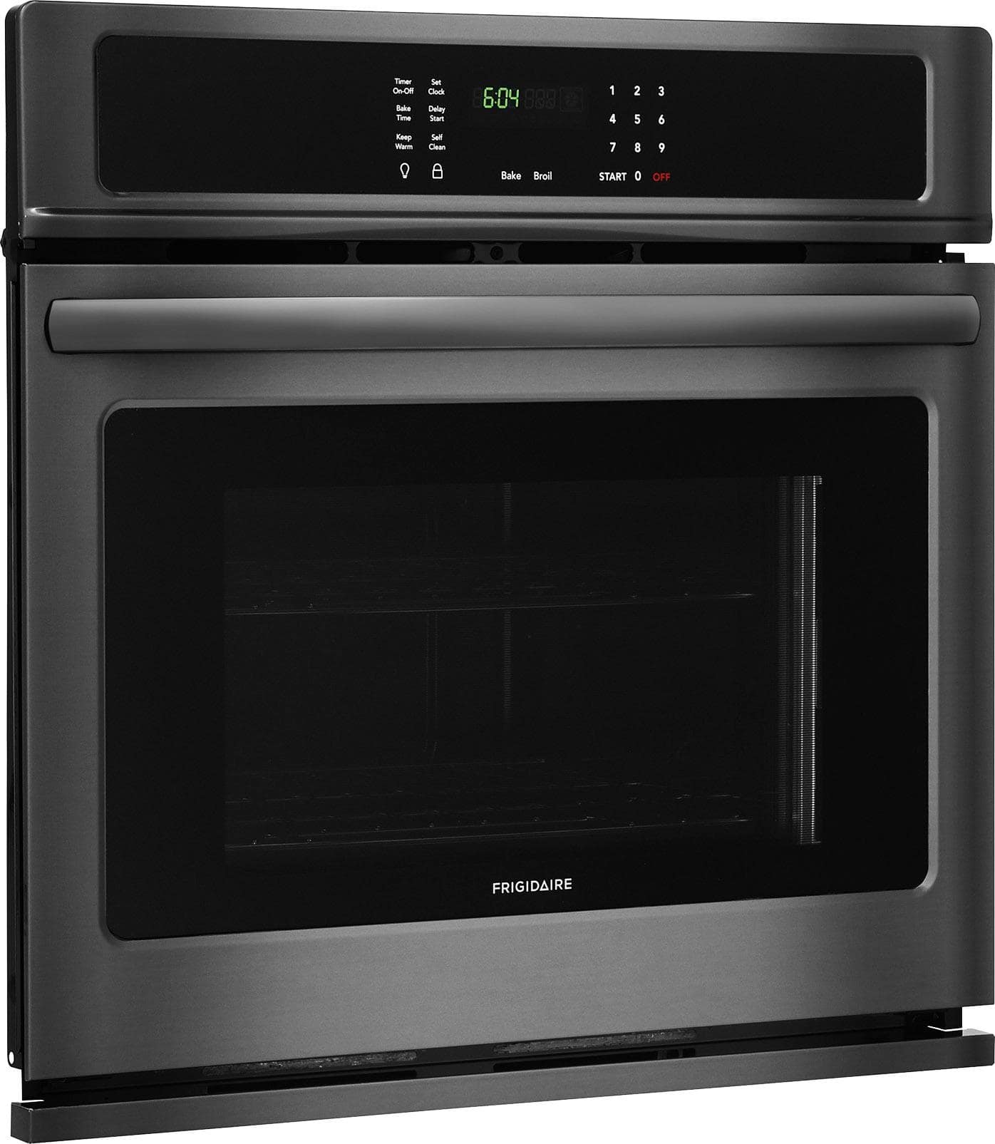 Angle View: Frigidaire - 30" Built-In Single Electric Wall Oven - Black stainless steel