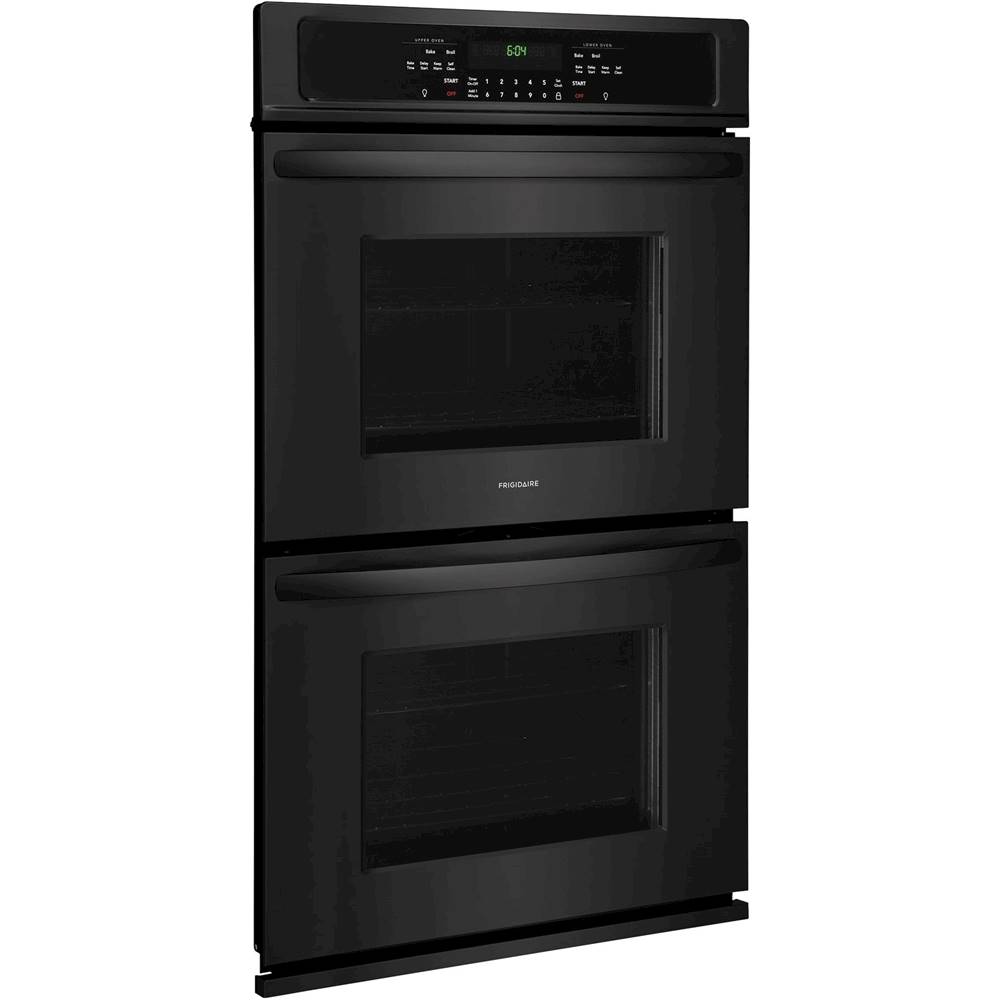 Angle View: Viking - Professional 7 Series 29.5" Built-In Double Electric Convection Wall Oven - Black