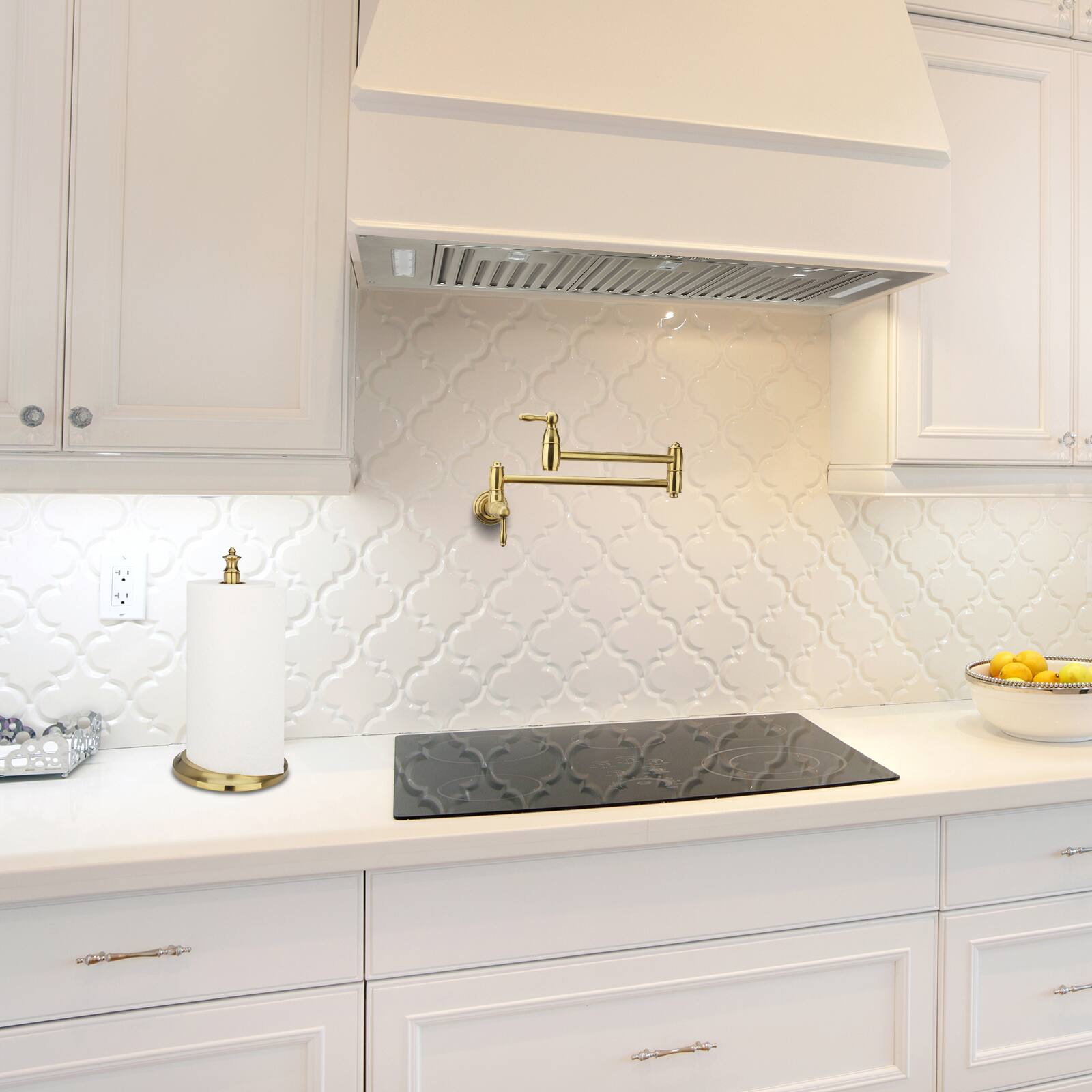 Alt View 5. Akicon - Akicon Paper Towel Holder Stand for Dining Room Table and Kitchen Countertop in Brushed Gold - Brushed Gold.