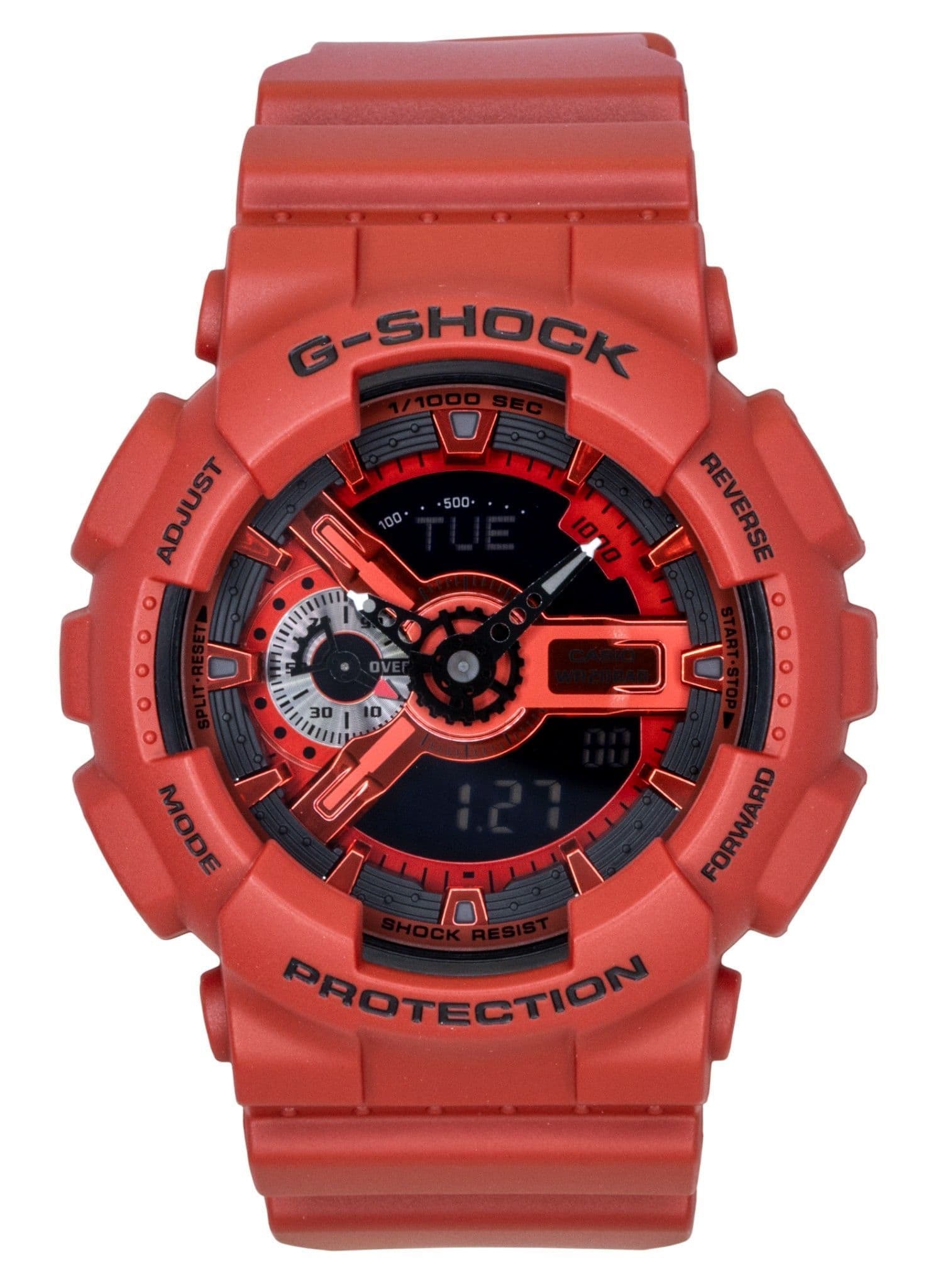Casio - G-Shock Digital Red Bio-Based Resin Strap Quartz GA-110RRB-4A 200M Men's Watch - Black