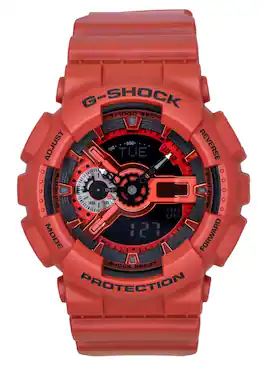 Casio - G-Shock Digital Red Bio-Based Resin Strap Quartz GA-110RRB-4A 200M Men's Watch - Black