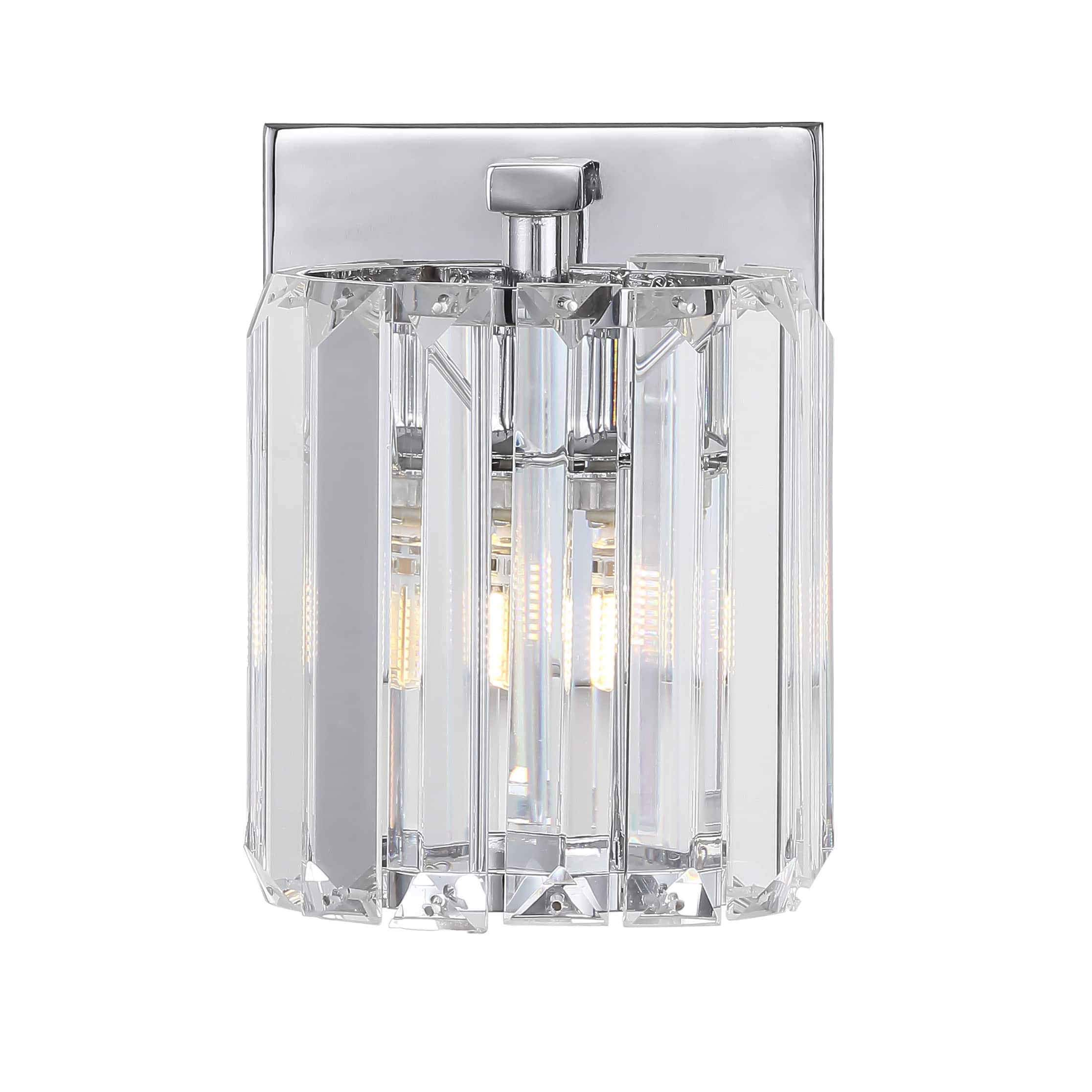 Jonathan Y - Coco Prism Vintage 4.75" 1-Light Metal/Glass Classic Glam LED Vanity Light - Chrome