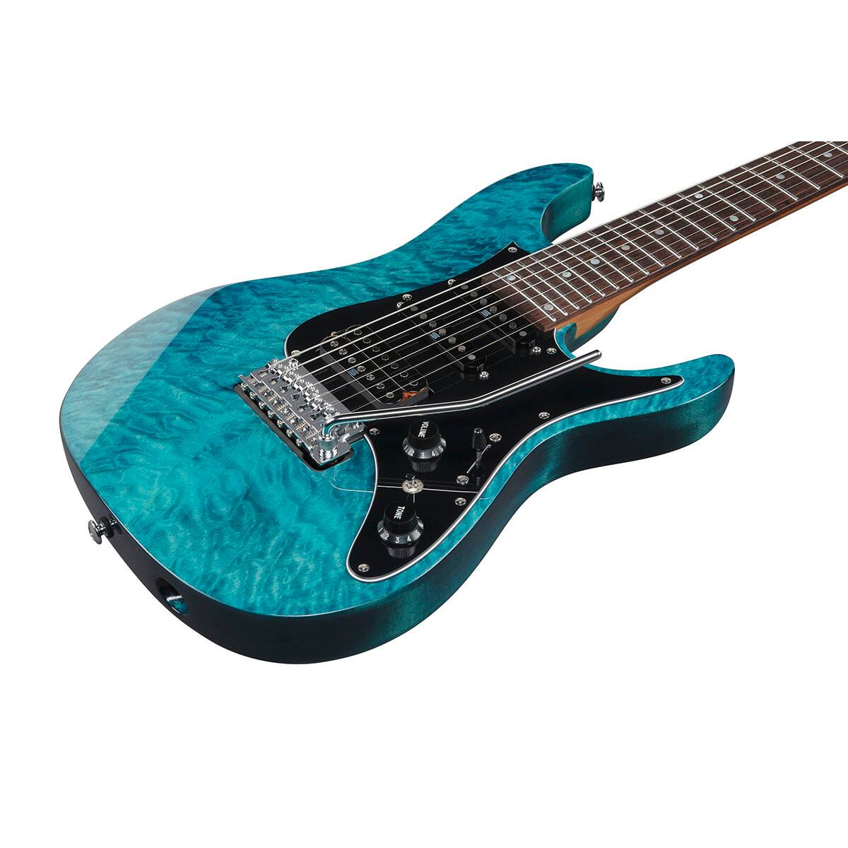 Alt View 5. Ibanez - Ibanez AZ Premium Series AZ447P1QM 7-String Electric Guitar, Cosmic Blue.