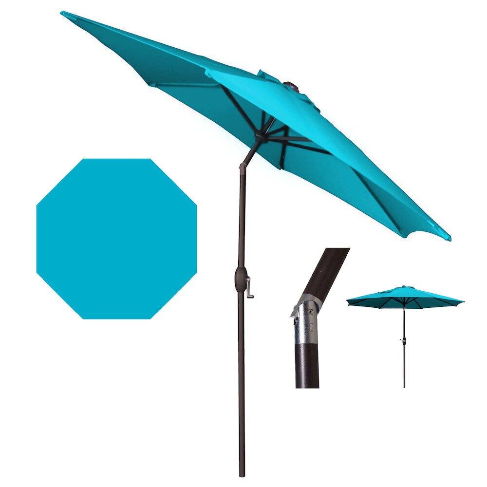 Left. Panama Jack Outdoor - Panama Jack Teal 9 Ft Alum Patio Umbrella W/Crank - Teal.