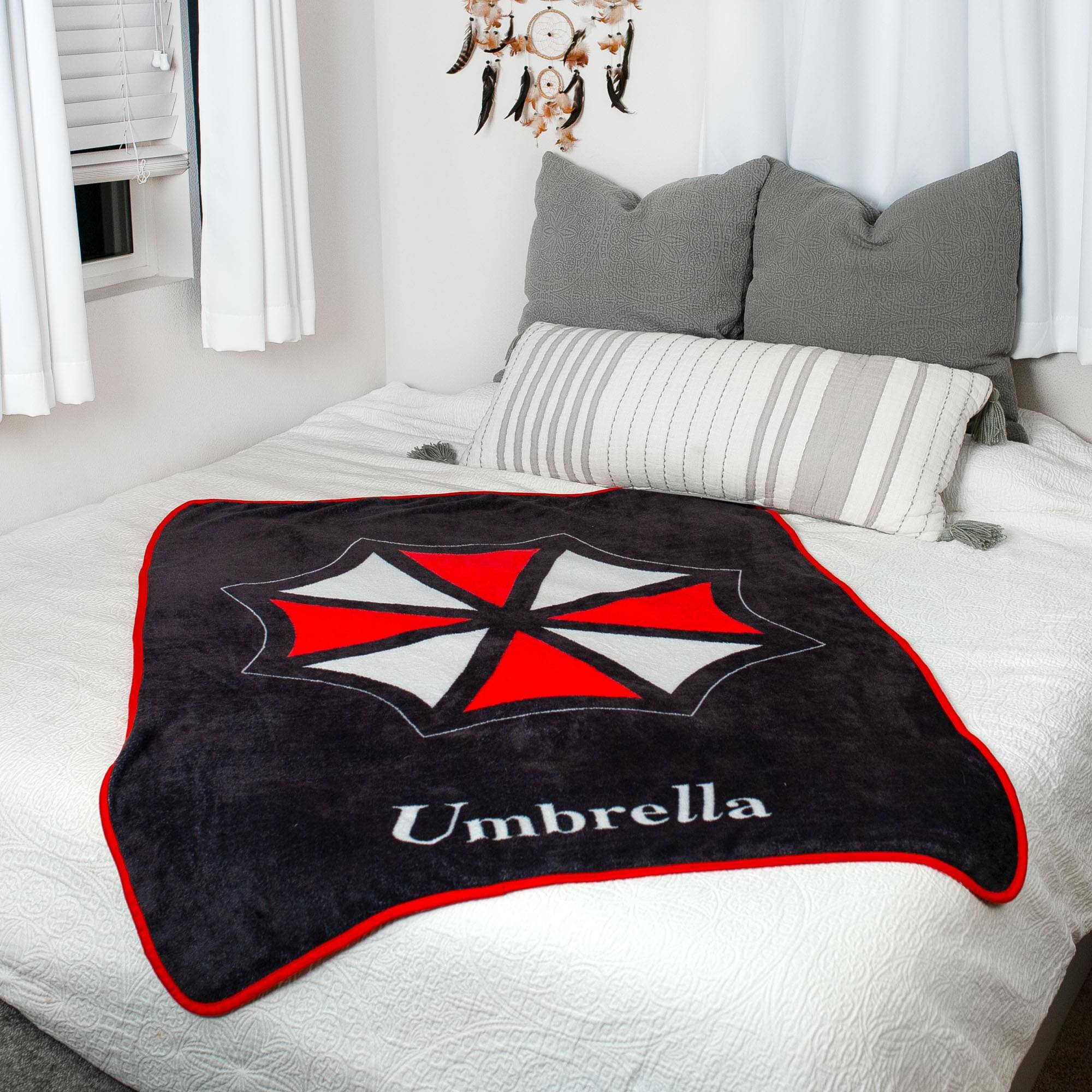 Alt View 4. Just Funky - Resident Evil Umbrella Fleece Throw Blanket | 45 x 60 Inches - Red.