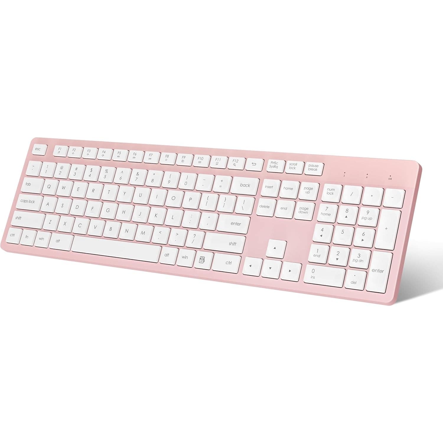 PARKER SLATER - Wireless Keyboard, 2.4GHz Full-Sized Ergonomic Computer Keyboard, Cordless Noiseless Keyboard - Pink