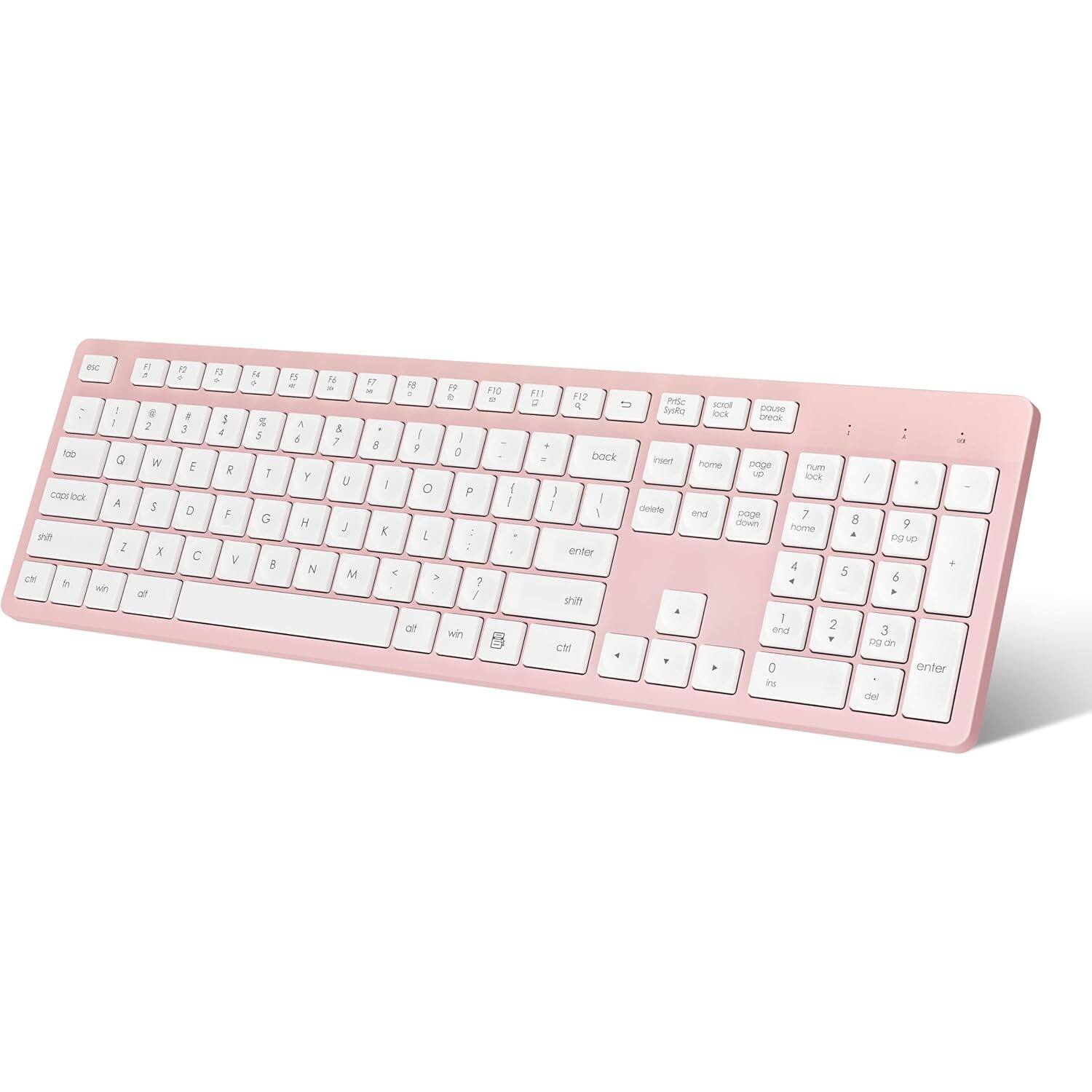 PARKER SLATER - Wireless Keyboard, 2.4GHz Full-Sized Ergonomic Computer Keyboard, Cordless Noiseless Keyboard - Pink