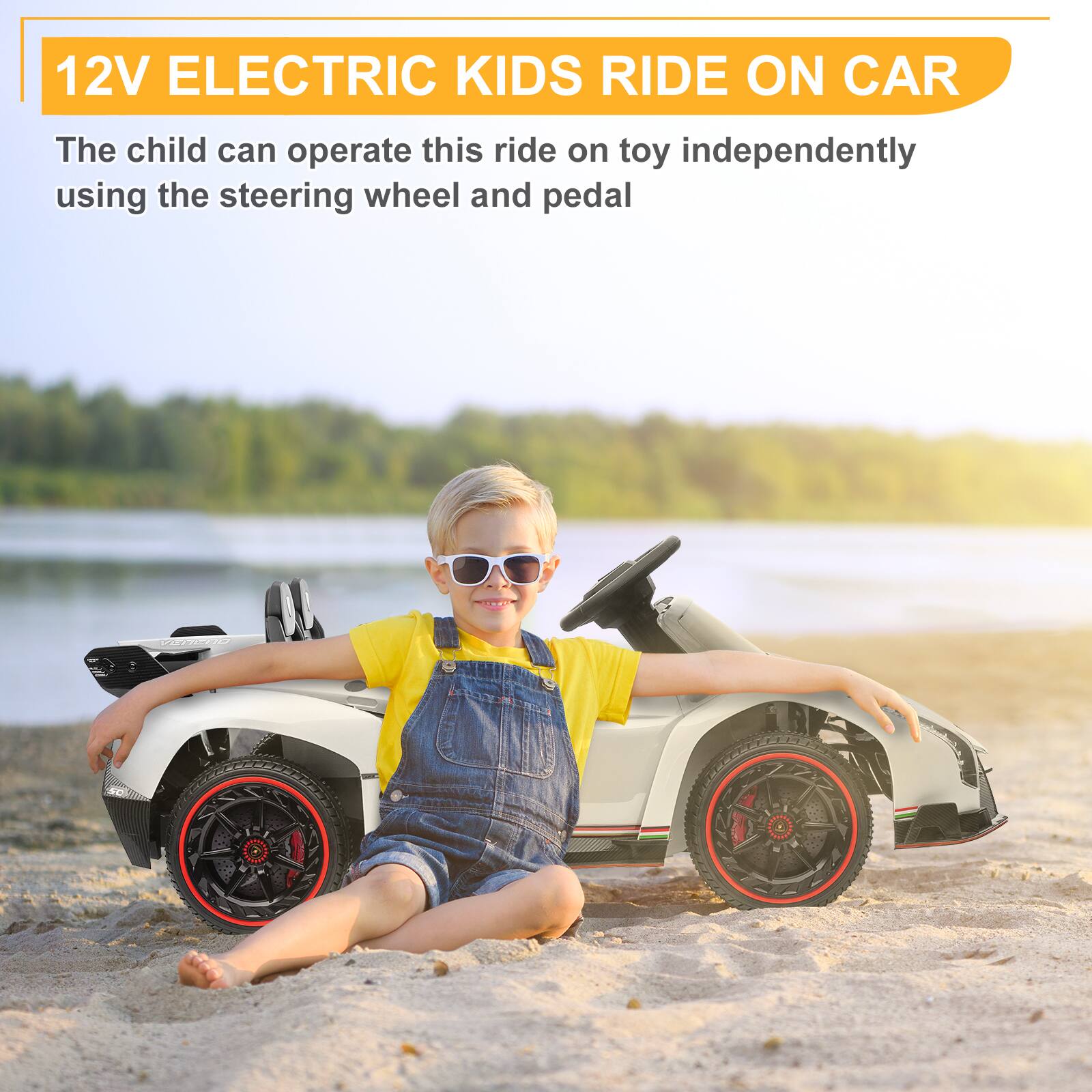 12V ELECTRIC KIDS RIDE ON CAR

The child can operate this ride on toy independently using the steering wheel and pedal