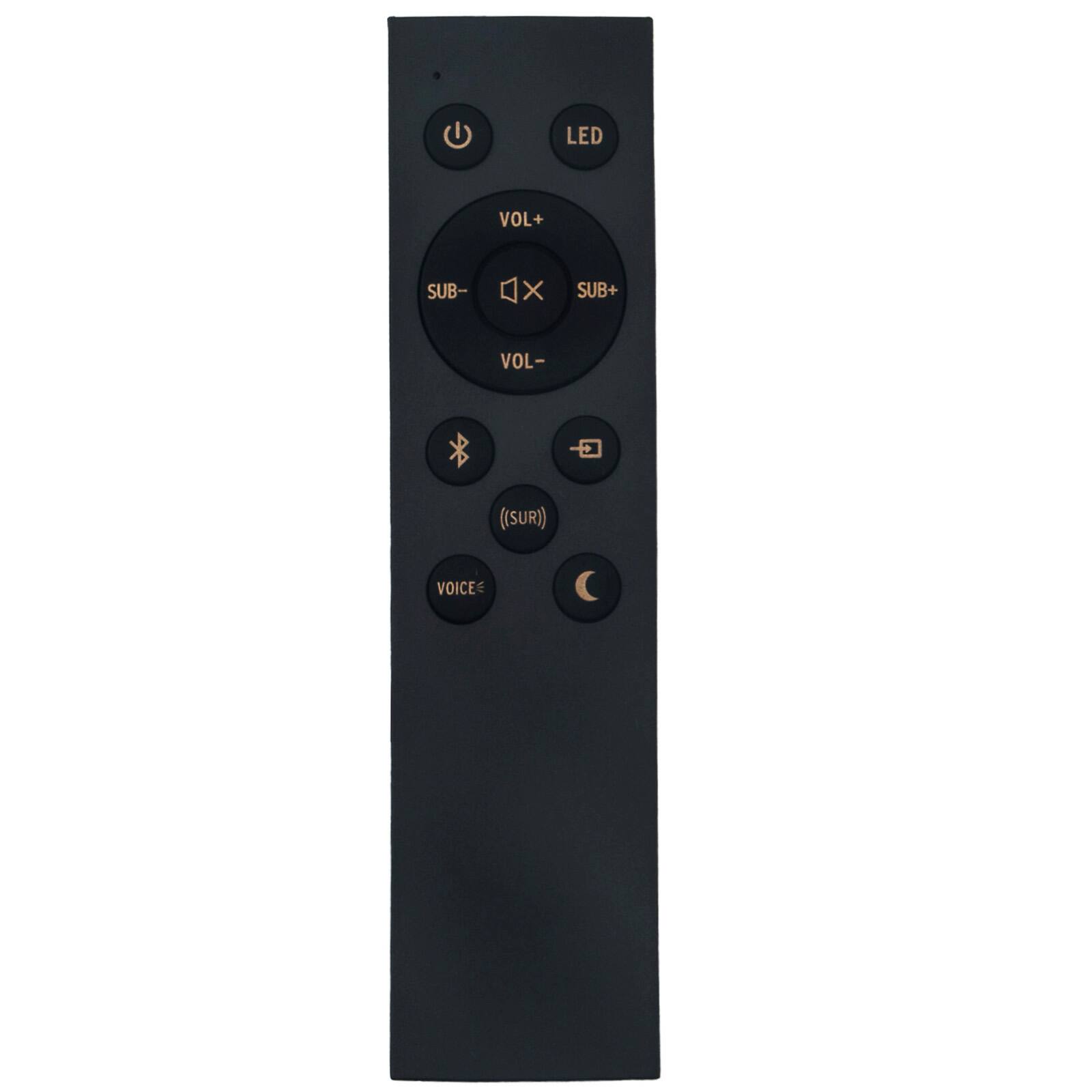 LED VOL+ SUB- X SUB+ VOL- ((SUR)) VOICE