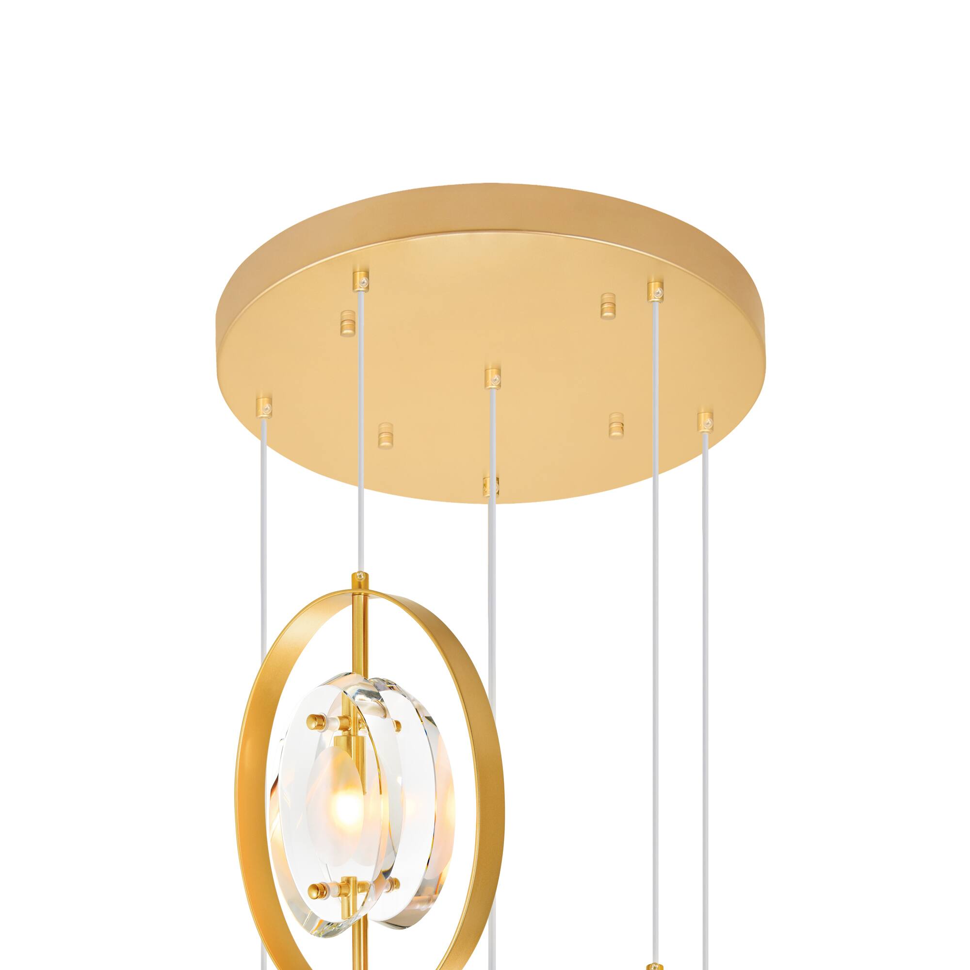 Alt View 1. CWI Lighting - Iris 9 Light Pendant With Sun Gold Finish - Sun Gold.