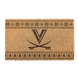 Jardine - Virginia Cavaliers 18" x 30" Holiday Coir Doormat - Brown