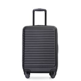 Ecooso - 20-Inch Carry-On Luggage Lightweight Hardshell Suitcase with Spinner Wheels Airline Approved Travel Size - Black